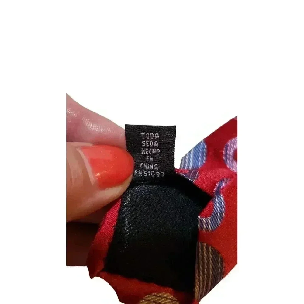 Tango Tie Necktie Neckwear Red Multicolored‎ Circle Pattern Luxury Designer Work